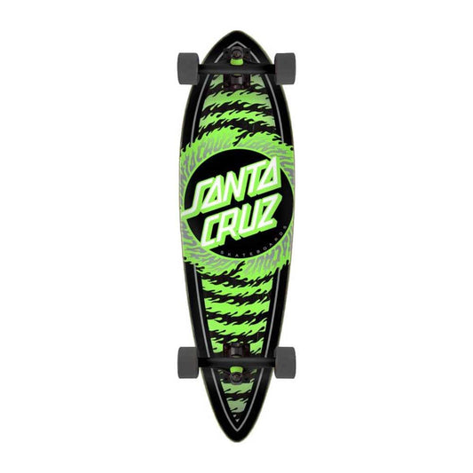 Santa Cruz Cruzer Complete Cruiser Skateboard Flame Ringed Dot Pintail Green/Black 9.2"