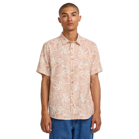 RVCA Exotica Short Sleeve Shirt Pale Mauve Pink