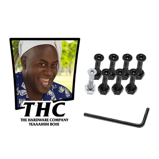 THC The Hardware Company Ainsley Silver Skateboard Nuts & Bolts 1" Allen Key & Sticker