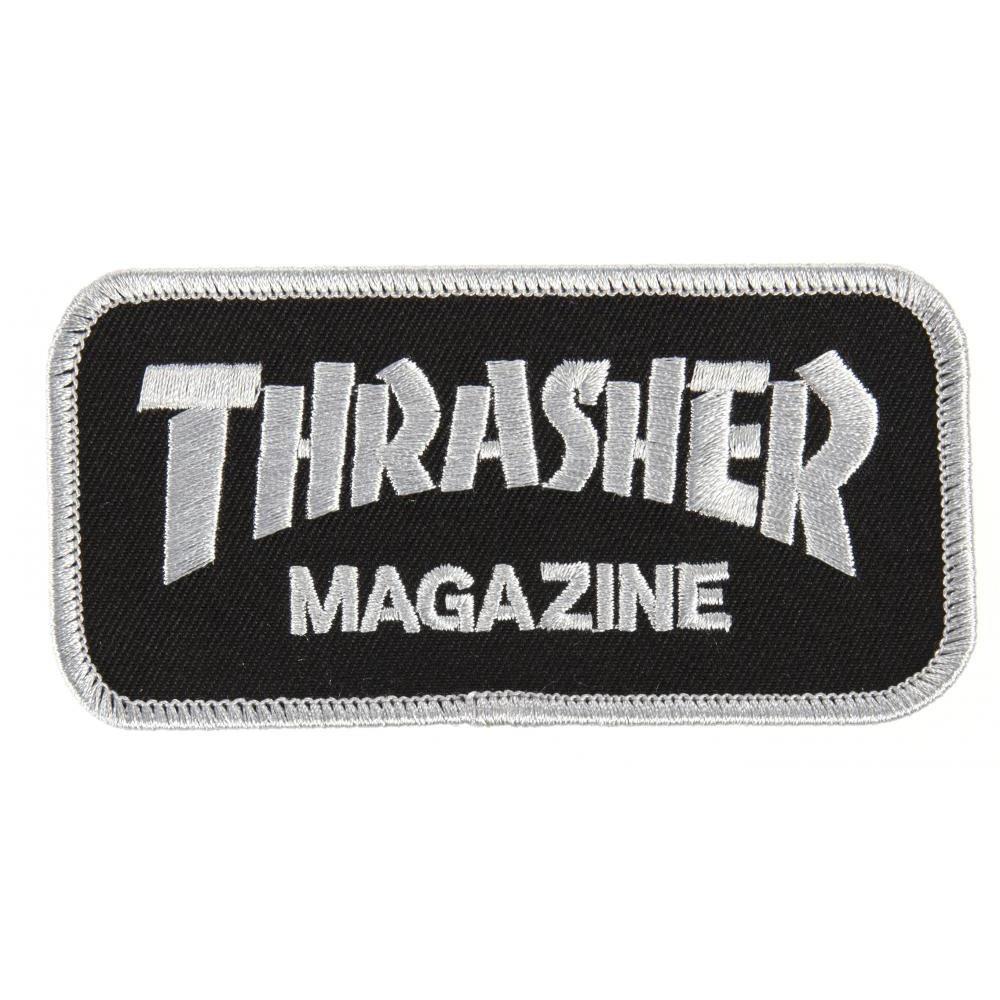 Thrasher Magazine Logo Black Silver Patch 4"