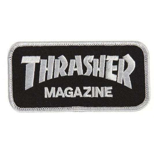Thrasher Magazine Logo Black Silver Patch 4"