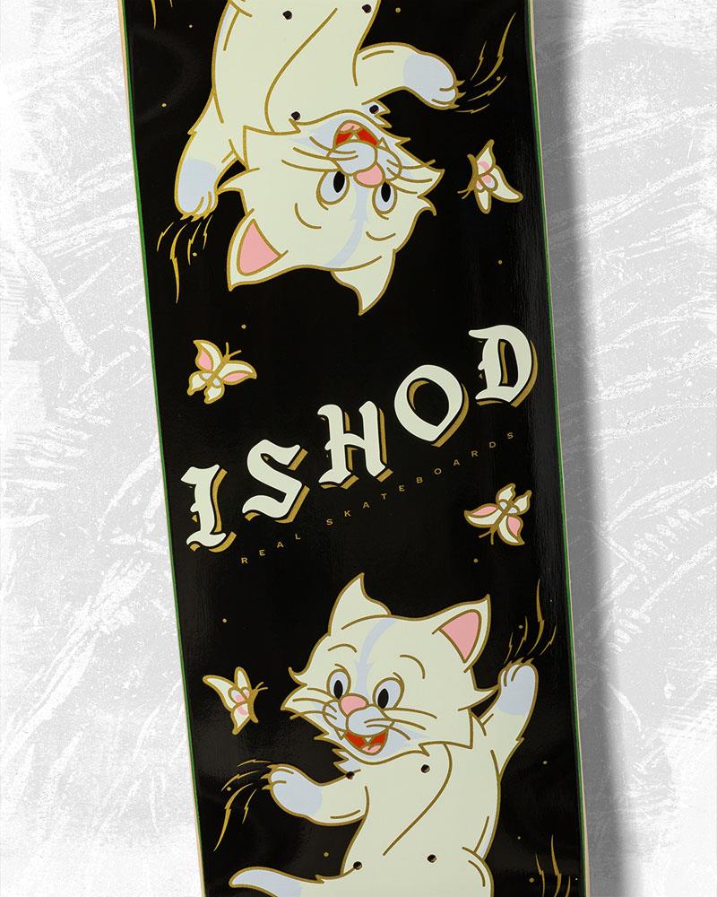 Real Ishod Kitten Scratch Twin Tail Skateboard Deck Black 8.5"