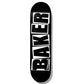 Baker Brand Logo Black White Skateboard Deck 8.25"