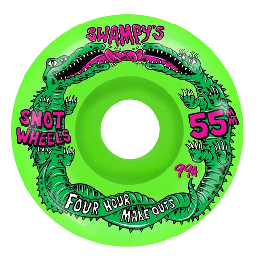 Snot Wheels Swampy Four Hour Conical Skateboard Wheels Neon Green 55mm 95a