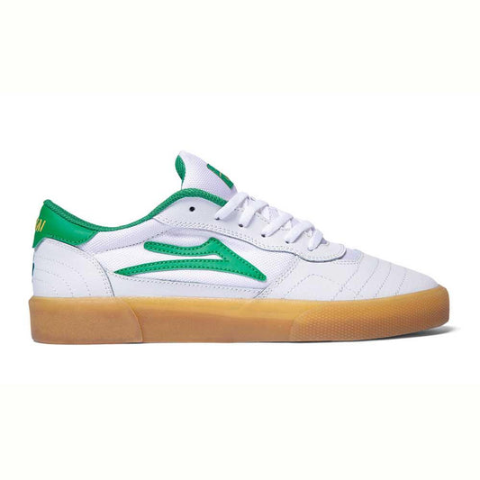 Lakai Cambridge White Green Leather Skate Shoes