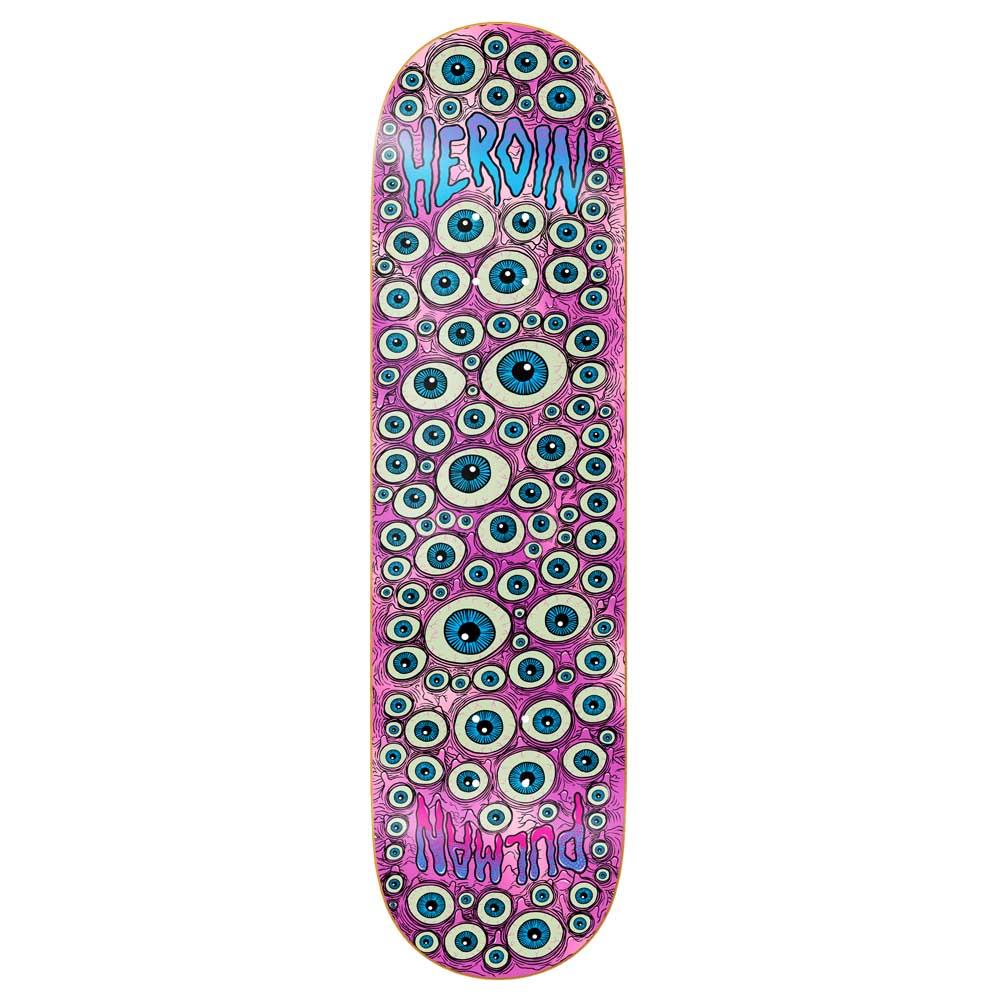 Heroin Skateboards Chris Pulman Eyes Pink Foil Skateboard Deck 8.5”