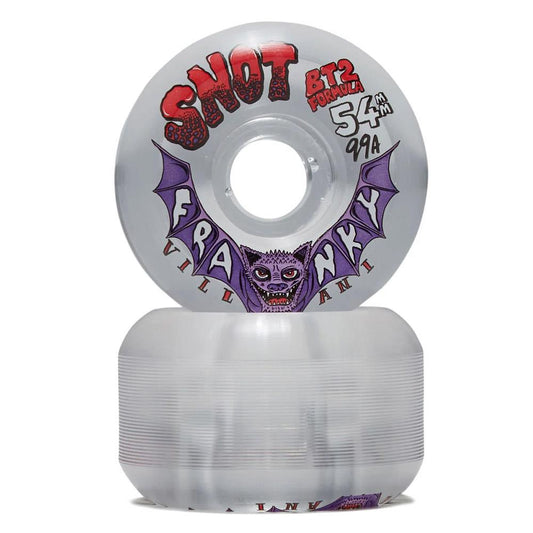 Snot Wheels Franky Villani Clear Skateboard Wheels Conical 54mm 99a