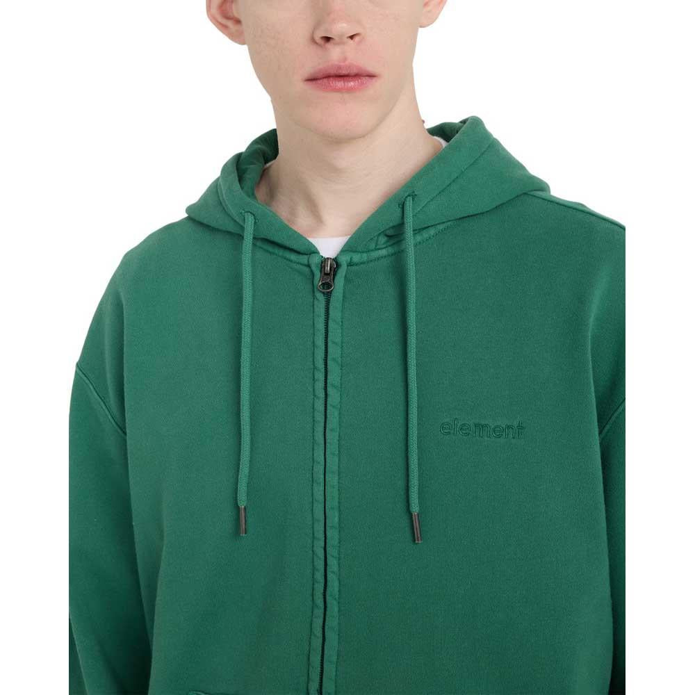 Element Lowcase Pigment Zip Hooded Sweatshirt Fir Green