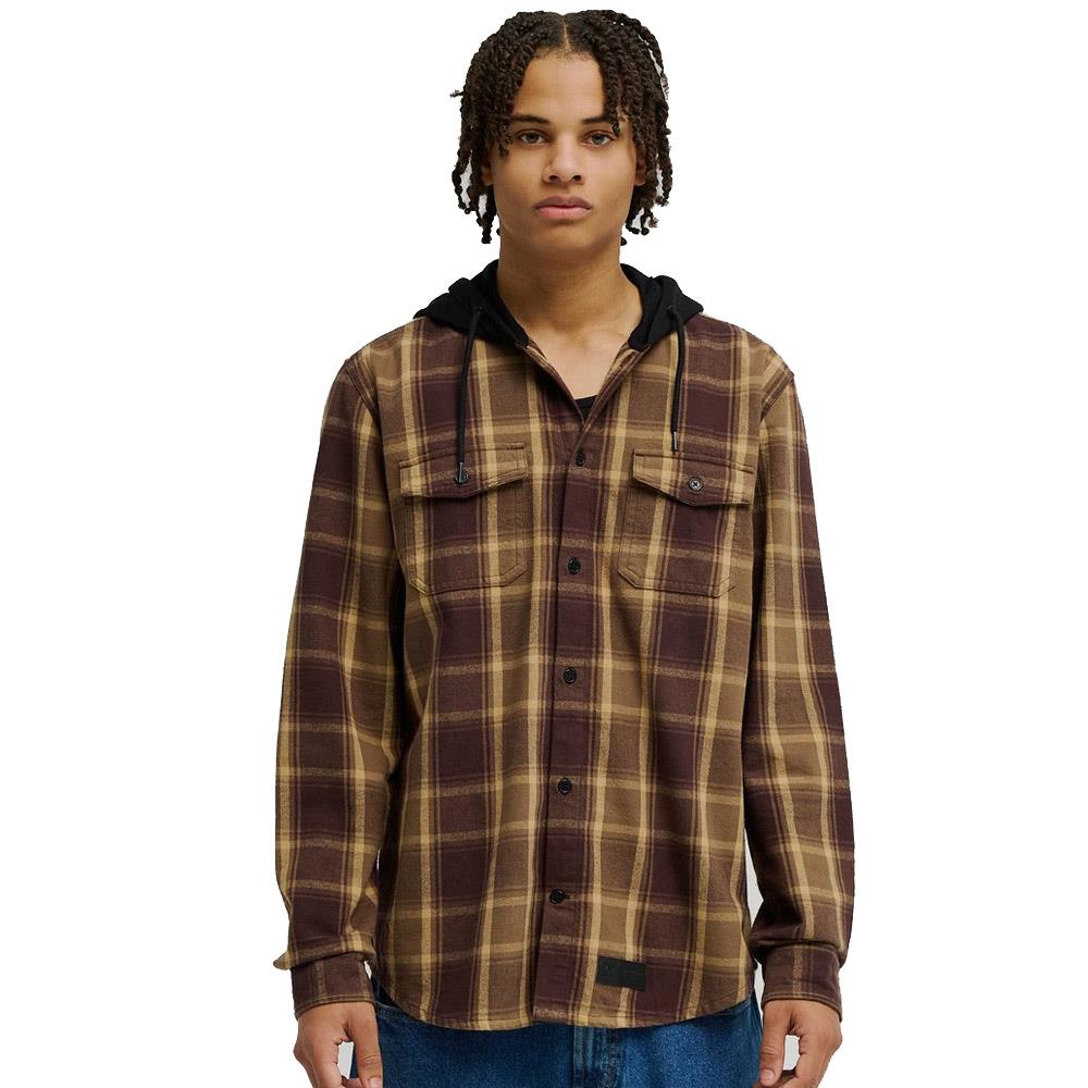 DC Shoe Co Ruckus Coffee Bean Brown Hooded Long Sleeve Shirt