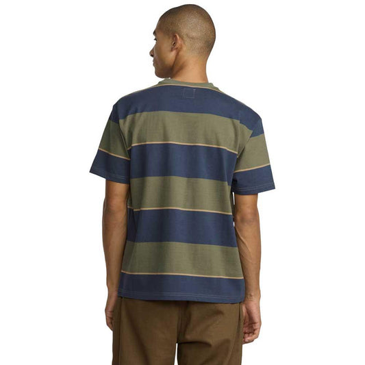 RVCA Dayshift Stripe Pocket T-Shirt Moody Blue