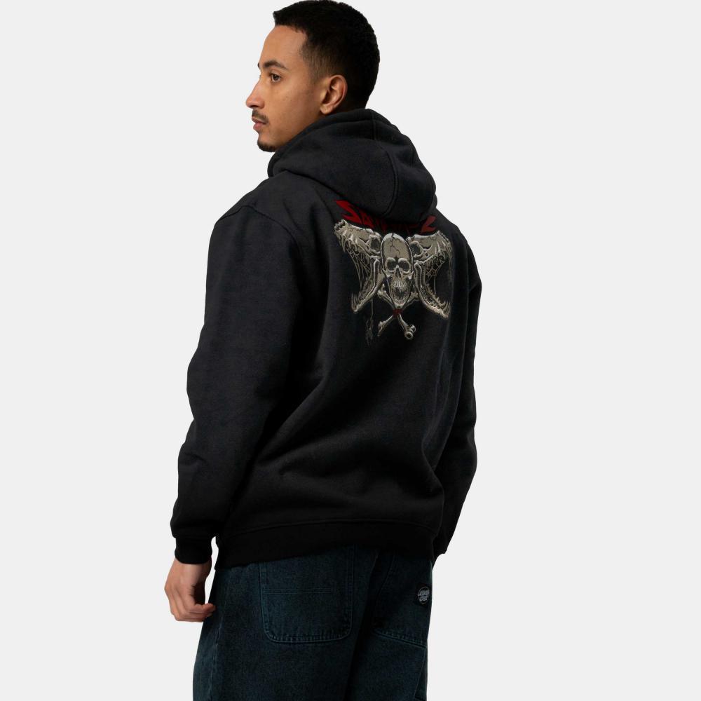 Santa Cruz Hooded Sweatshirt Pace Torch Bones Black Large