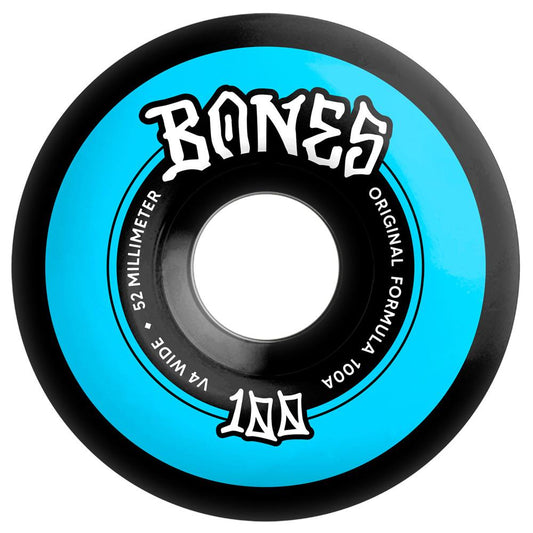 Bones Skateboard Wheels 52mm OG Formula 100A V4 Wide Black