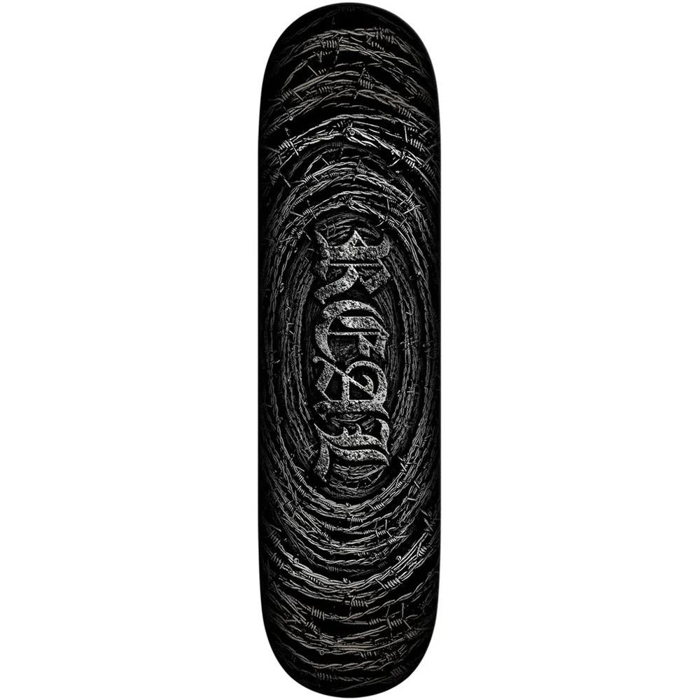 Real Team Barbed Wire Foil Oval Skateboard Deck Rusted 8.5"