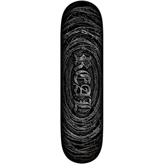 Real Team Barbed Wire Foil Oval Skateboard Deck Rusted 8.5"
