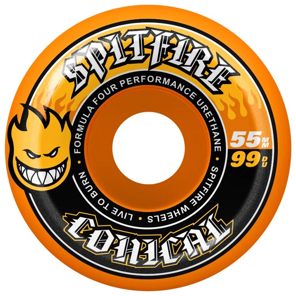 Spitfire Formula 4 Team Conical Colors 55mm Skateboard Wheels Orange 99a