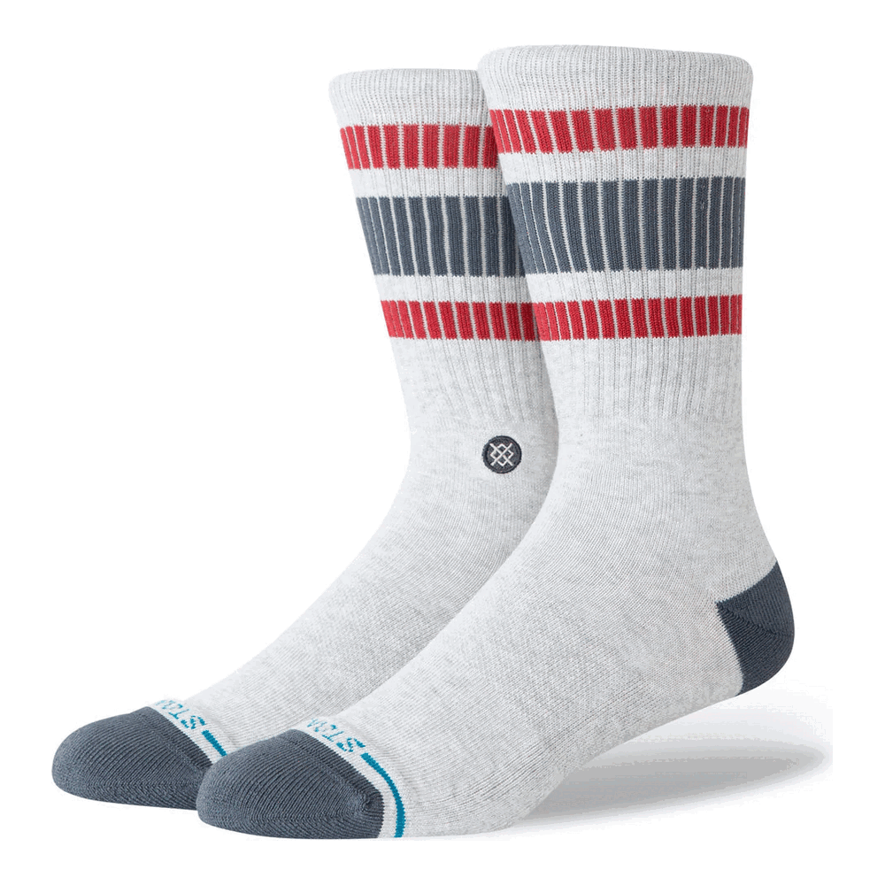 Stance Boyd Pop Stitch Crew Socks Heather Grey Large Uk7-11