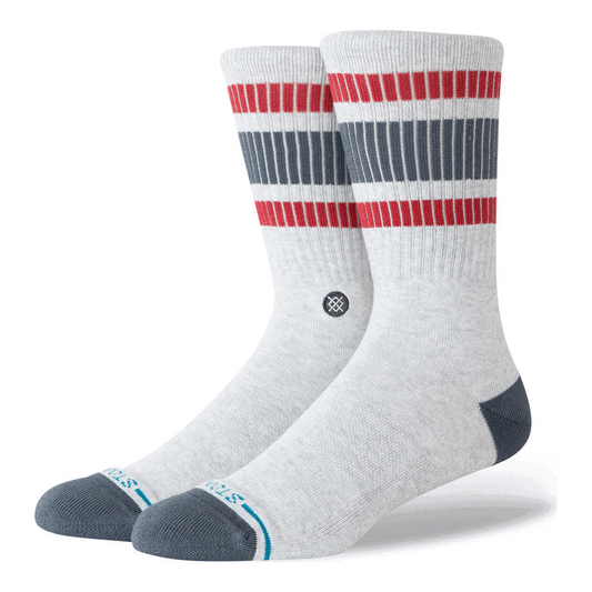 Stance Boyd Pop Stitch Crew Socks Heather Grey Large Uk7-11