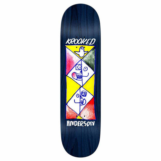 Krooked Pro Skateboard Deck Manderson Paralel Multi 8.38"