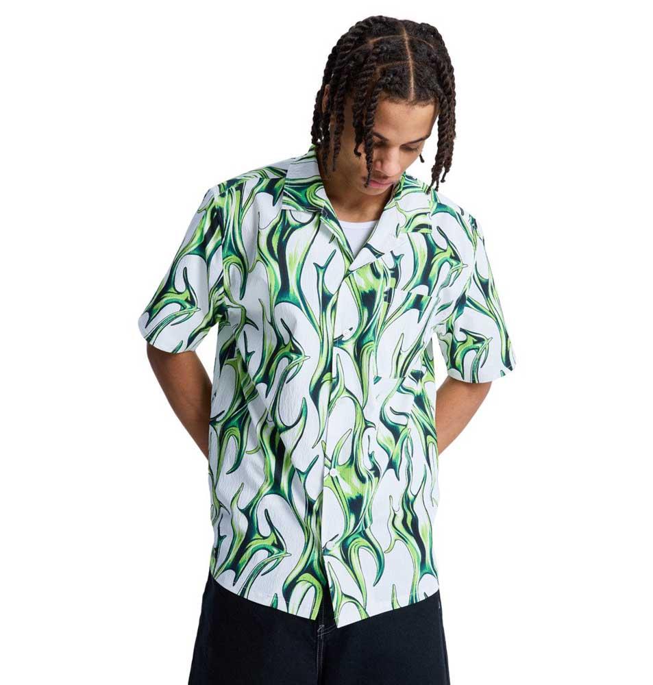 DC Full On Resort Shirt Liquid Fuego White