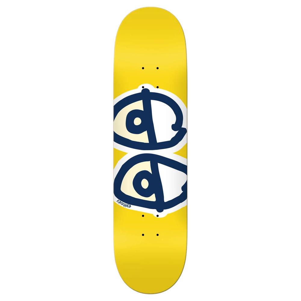 Krooked Team Eyes Skateboard Deck Yellow 8.06"