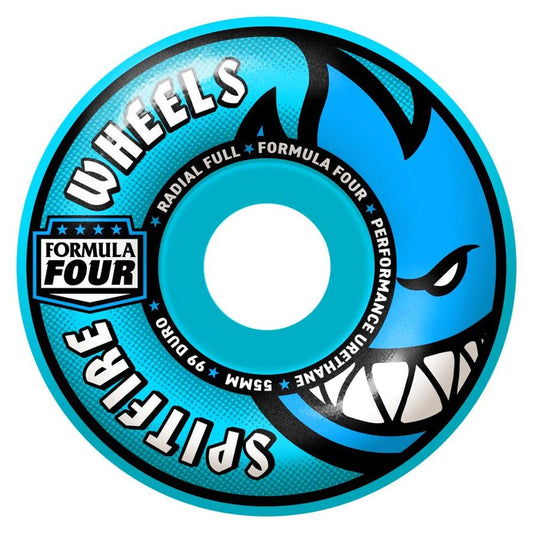 Spitfire Formula Four Skateboard Wheels Radial Full 55mm Lt Blue 55mm