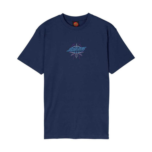 Santa Cruz Meek Pinstripe Slasher T-Shirt Midnight Blue