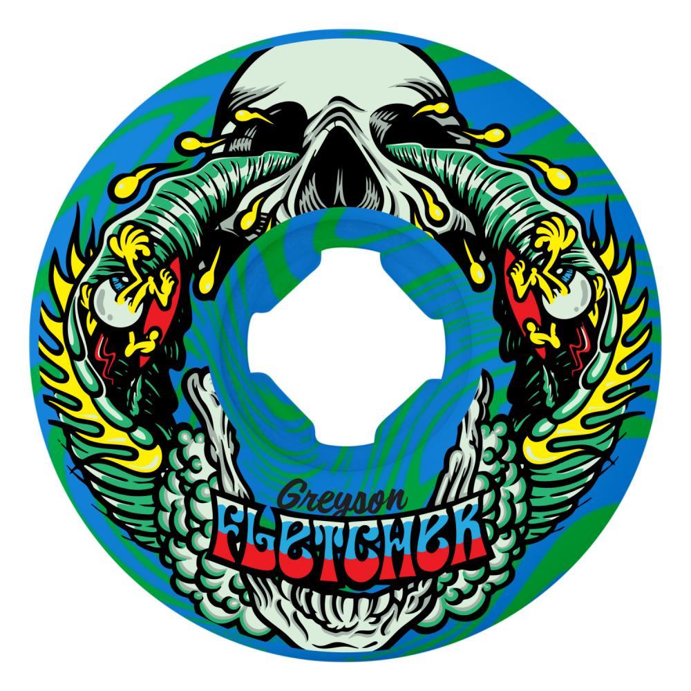 SlimeBalls Skateboard Wheels Fletcher Guest Vomit Green Blue Swirl 99a 56mm