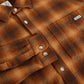 Polar Skateboards Mitchell Long Sleeve Shadow Check Shirt Caramel