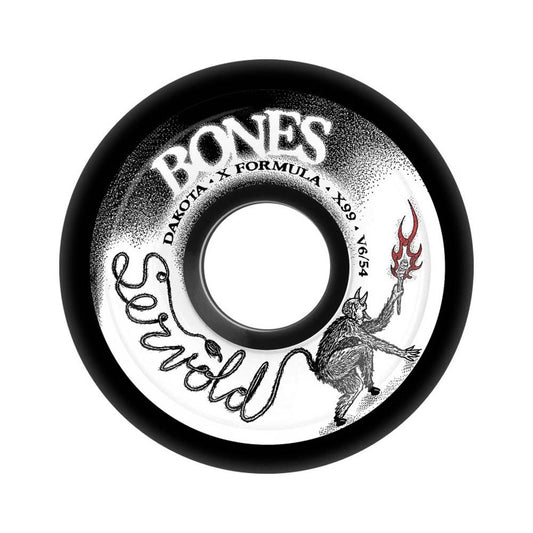 BONES Wheels X-Formula Servold 'Eternal Search' Black V6 Skateboard Wheels 54mm 99A