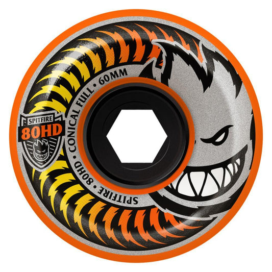 Spitfire Soft Skateboard Wheels Conical Full 80HD Orange 55mm