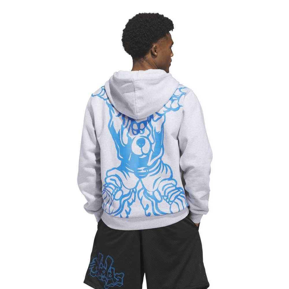 Adidas Skateboarding Kogan Zip Up Hooded Sweatshirt Light Grey Heather Blue