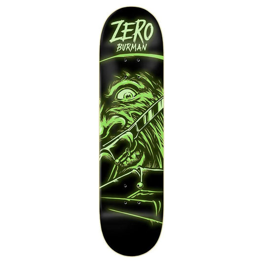 Zero Skateboards Burman Fright Night Glow In Dark Skateboard Deck 8.25"