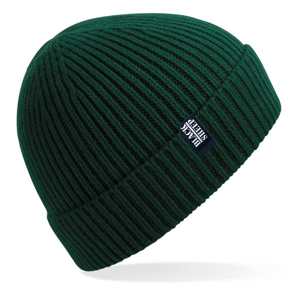 Black Sheep Engineered Knit Ribbed Beanie Green