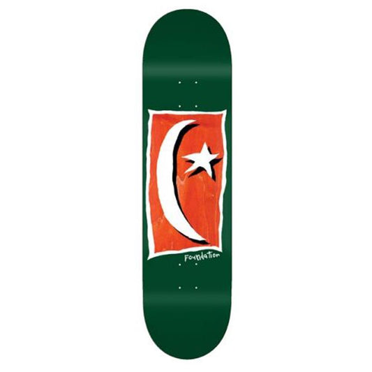 Foundation Star and Moon V2 Green Skateboard deck 8.13"