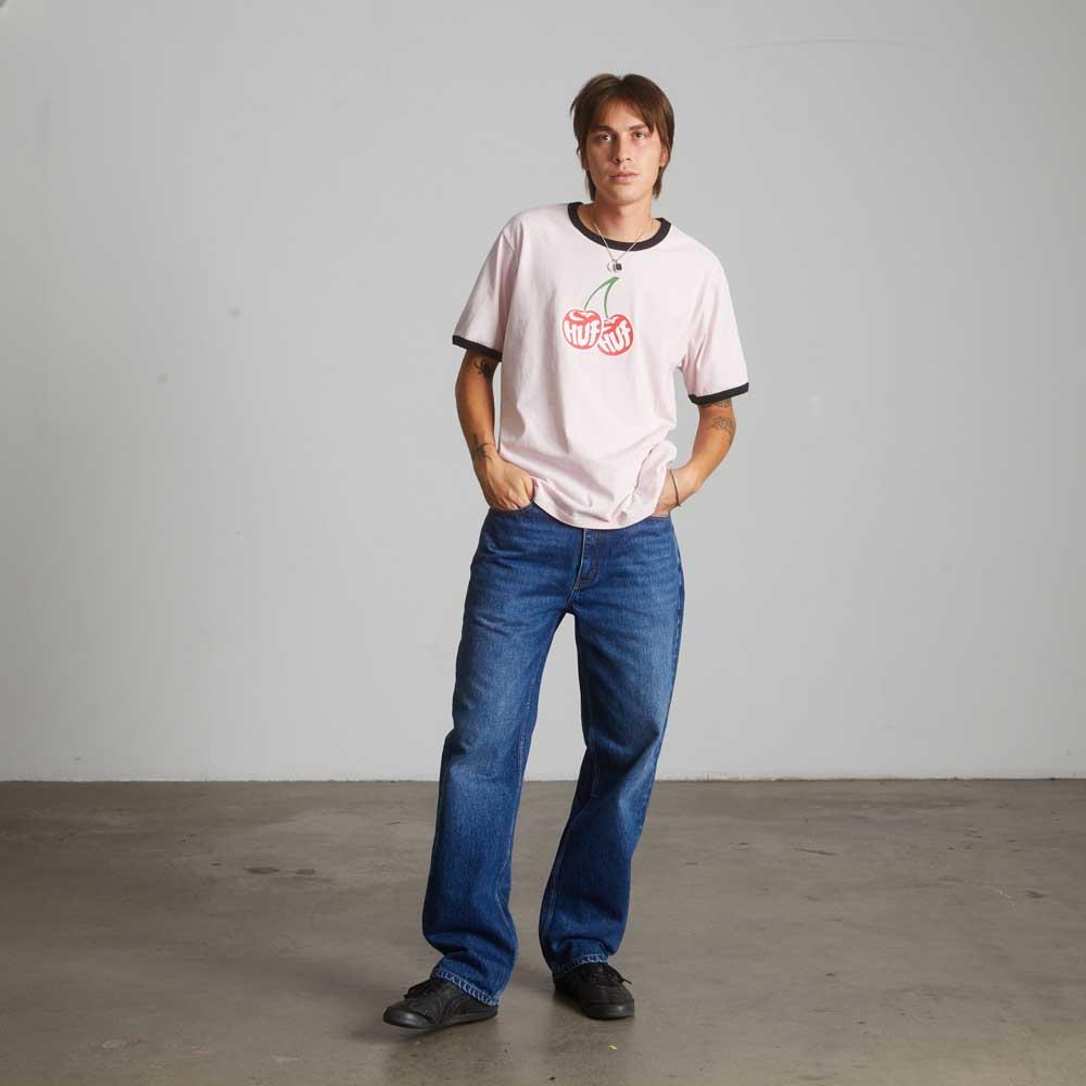 Huf Cherries Ringer T-Shirt Dusty Pink
