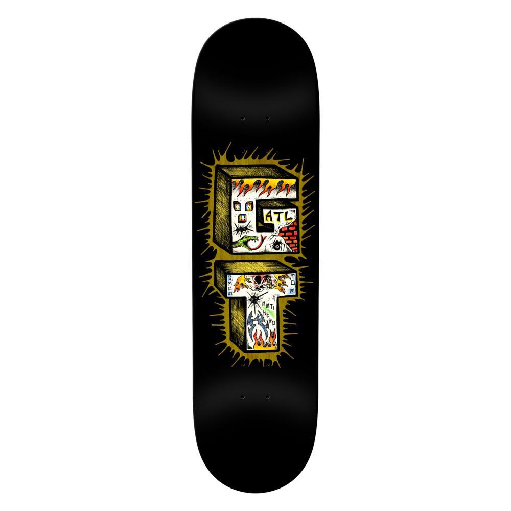 Antihero Skateboard Deck Grant Stacked Black 8.38"