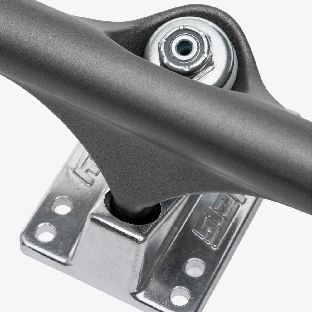 Slappy ST1 Hollow Lights Skateboard Trucks 6 Hole Baseplate Gunmetal 10"