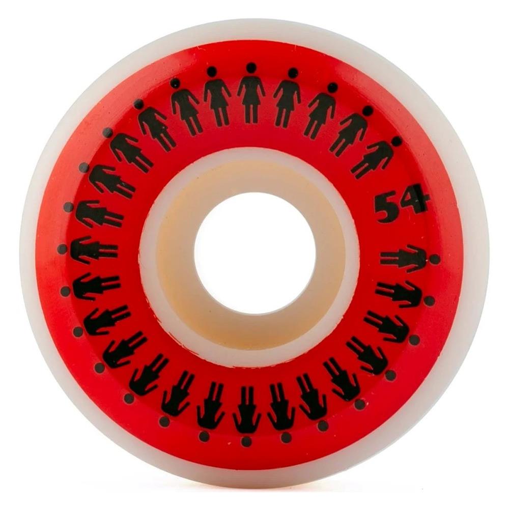 Girl Skateboards Repeater Conical Skateboard Wheels Red 54mm 99A