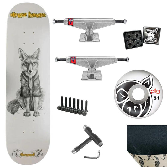 Drew House Fernand Fox Premium Complete Skateboard Kit Venture Trucks Pig Wheels 8.25"