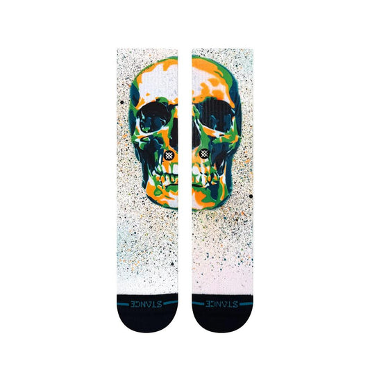 Stance Socks Mark Oblow Skull White Large UK7 to UK11