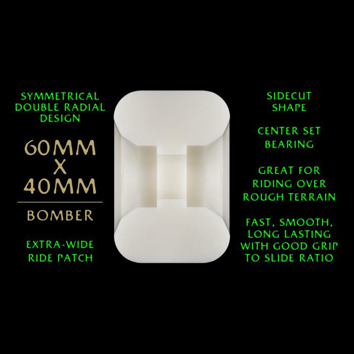 Powell Peralta Dragon Formula Skateboard Wheels 60mm x 40mm 88A BOM Off White Green