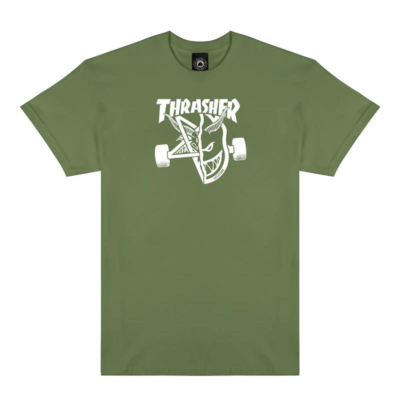 Thrasher x Spitfire T-Shirt Thrash & Burn Military Green