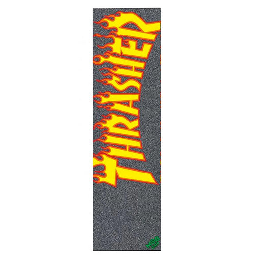 MOB Skateboard Griptape Thrasher Yellow Orange Flame Multi 9"
