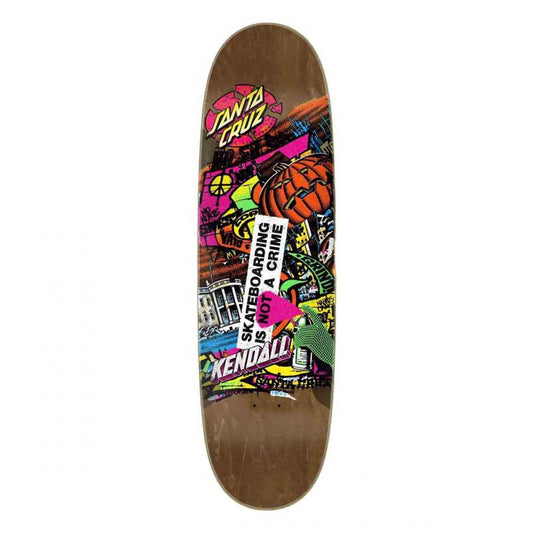 Santa Cruz VX Skateboard Deck Kendall Street Art Collage Brown 9"