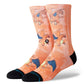 Stance Socks X Pokémon Charizard AOP Crew Orange UK 7-11