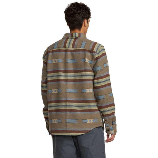 RVCA Dayshift Blanket Flannel Longsleeve Shirt Mushroom