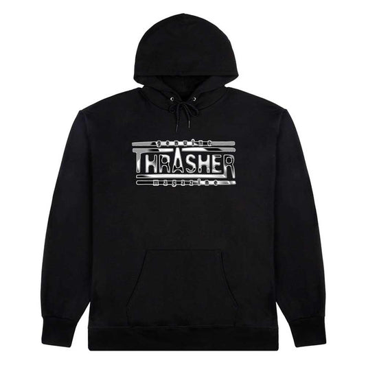 Thrasher Chrome Genuine Hooded Sweatshirt Black