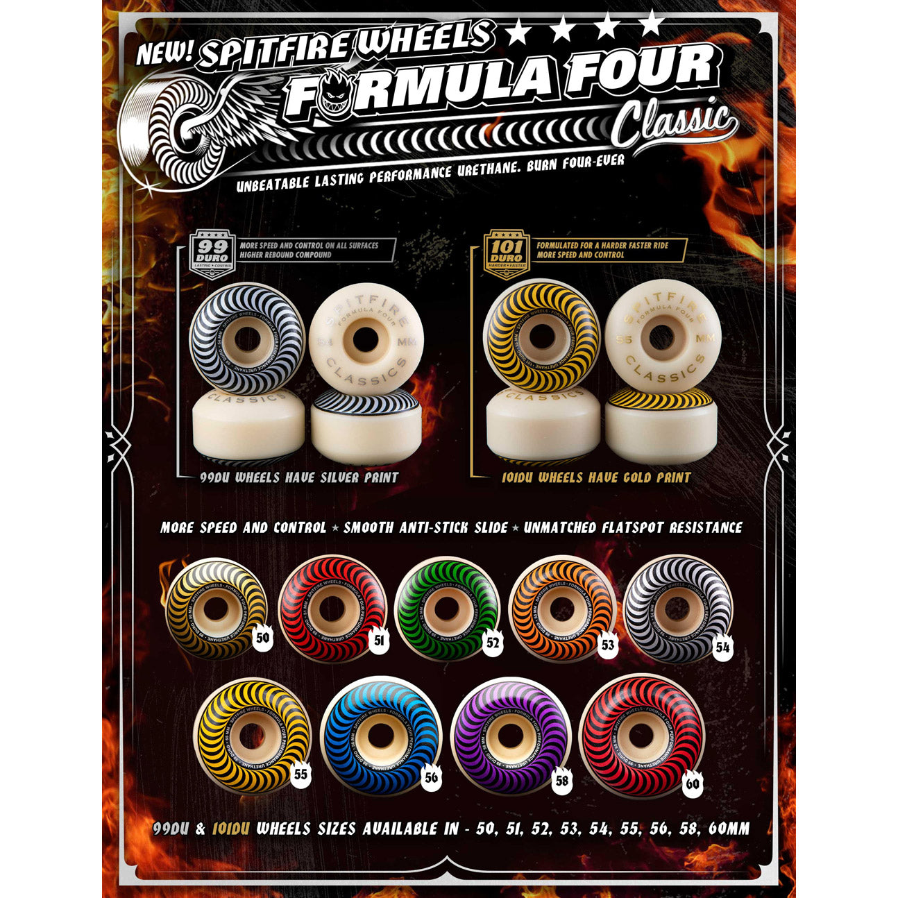 Spitfire Wheels Formula Four 99 OG Classic Skateboard Wheels 52mm