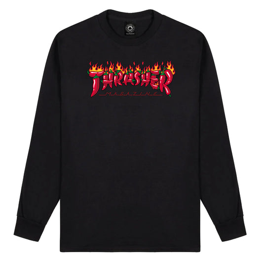 Thrasher Magazine Long Sleeve T-Shirt Feugo Black