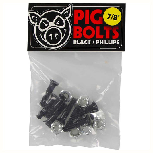 Pig Black Skateboard Bolts Phillips 7/8"